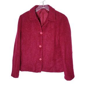 Boden Jacket Women Size 12US Mohair Wool Blend Red